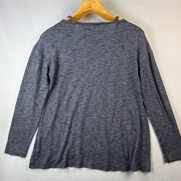Juicy Couture Simple V-Neck Pullover Womens M Sweater Long Sleeve Heather Gray - Picture 7 of 9